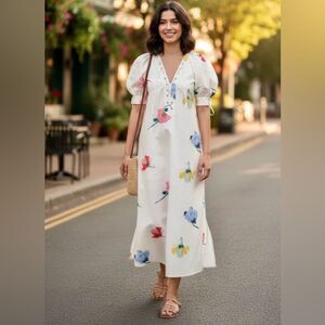 SLEEPER Women's Garden Floral Midi Dress, size L!
